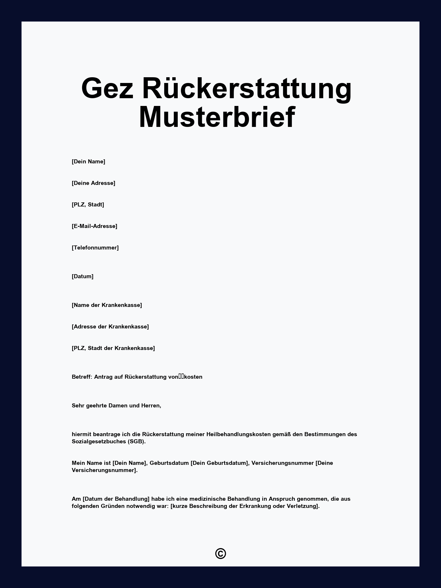 Gez Rückerstattung Musterbrief